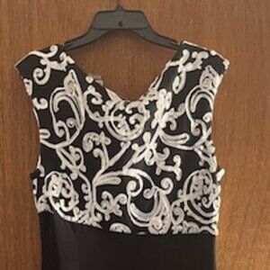 Black and white evening gown